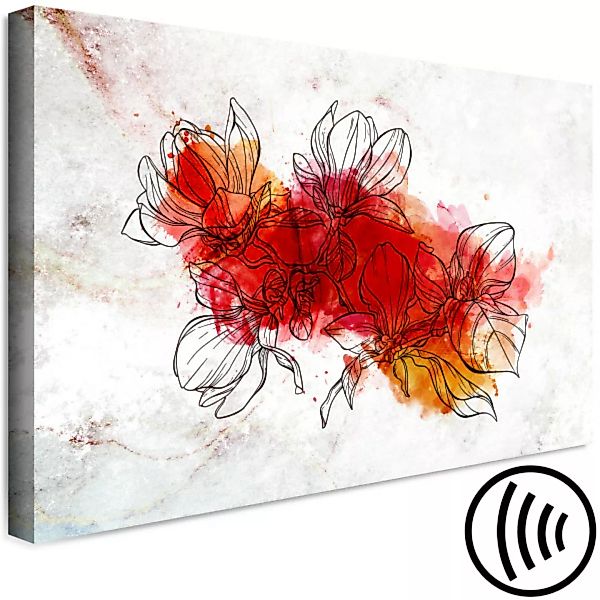 Wandbild Blühende Blumen - fantasievolle Komposition mit einem Pflanzenmoti günstig online kaufen
