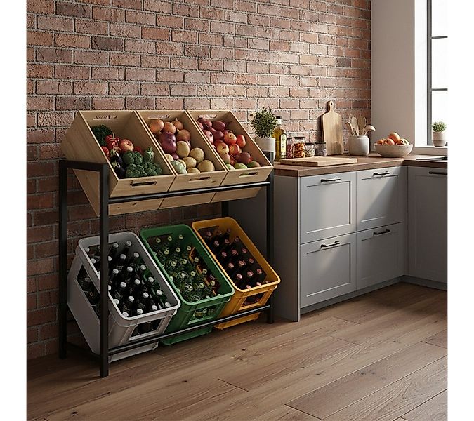 STEELSØN Flaschenregal Macondo aus Metall, Getränkekistenregal schwarz, für günstig online kaufen