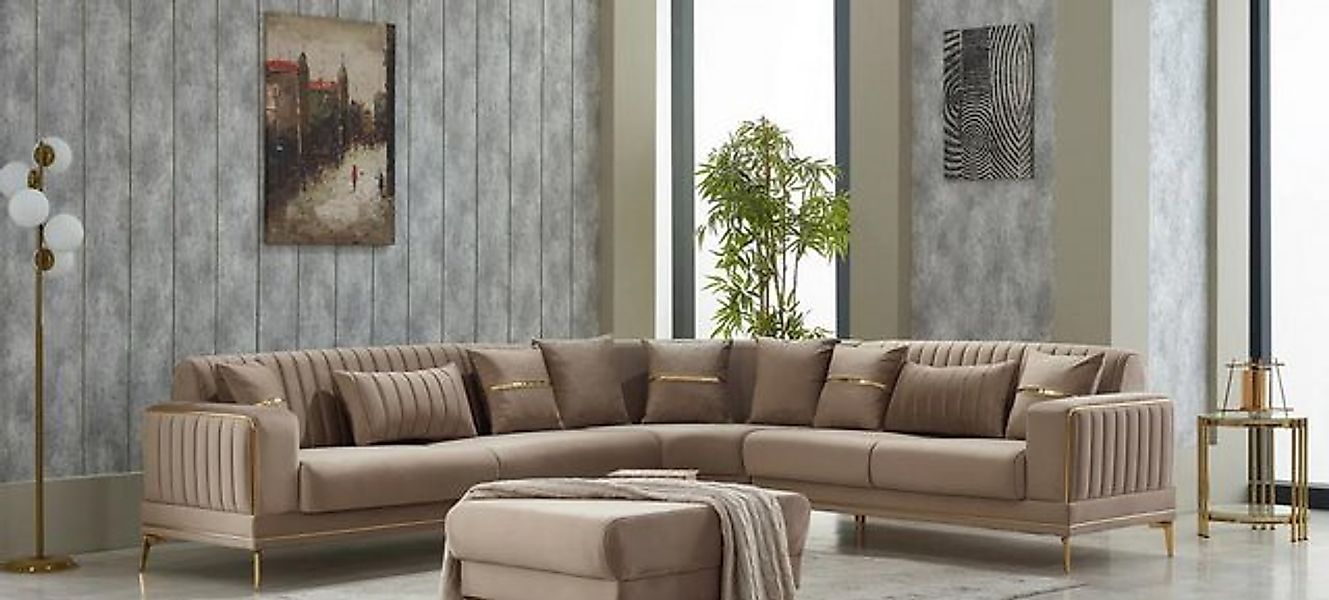 JVmoebel Ecksofa Polstersofa Ecksofa L form Sofa Stoffsofa Couch Design Eck günstig online kaufen