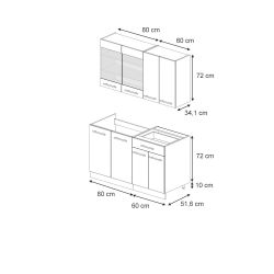 Vicco Küchenzeile Fame-Line, Weiß Landhaus/Goldkraft Eiche, günstig online kaufen