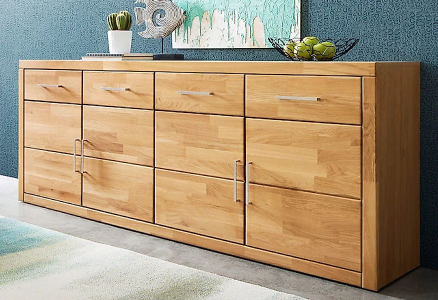 Home affaire Sideboard "Trondheim,200 cm breit,42 cm tief, Fronten Holzmass günstig online kaufen