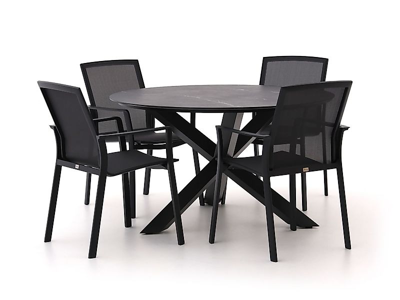 Bellagio Dranera/Lodola ø 130 cm Gartenmöbel-Set 5-teilig stapelbar günstig online kaufen