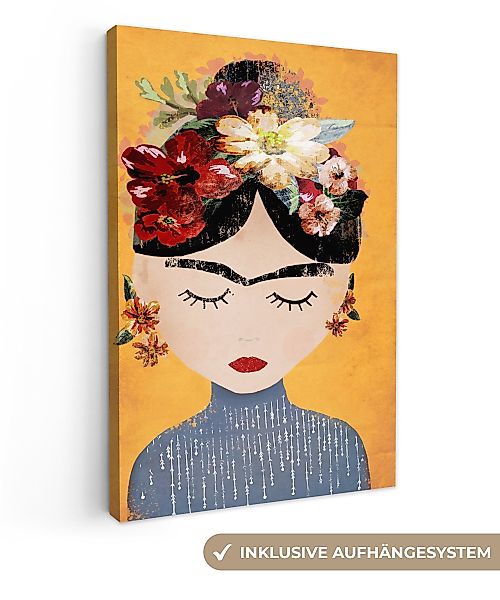 OneMillionCanvasses® Leinwandbild Frau - Blumen - günstig online kaufen
