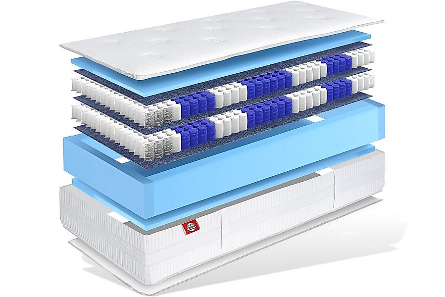 Boxspringmatratze 33cm hoch XXL, Doppel Taschenfederkern Matratze, TerraMed günstig online kaufen