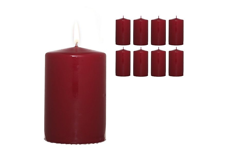 Candelo Stumpenkerze Stumpenkerzen Bordeaux 8er Set – Weihnachtskerzen 4,8x günstig online kaufen