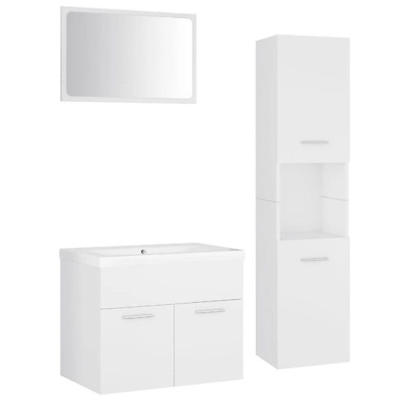 vidaXL Badmöbel-Set Weiß Holzwerkstoff Modell 26 günstig online kaufen