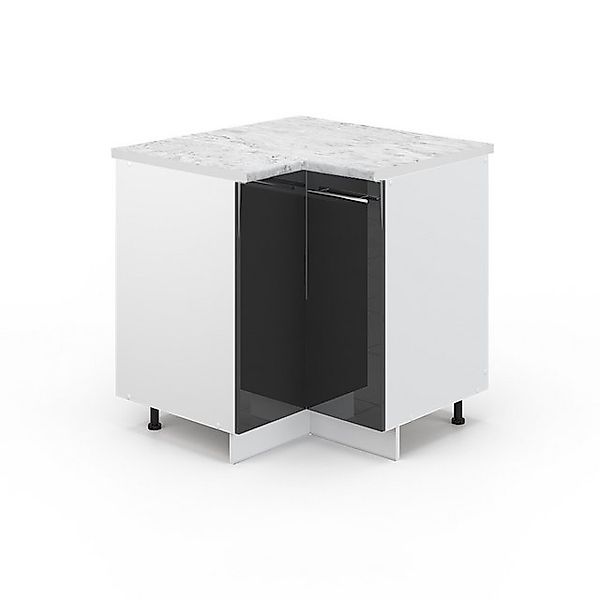 Vicco Eckunterschrank Fame-Line Anthrazit Hochglanz/Weiß 81 cm AP Marmor günstig online kaufen