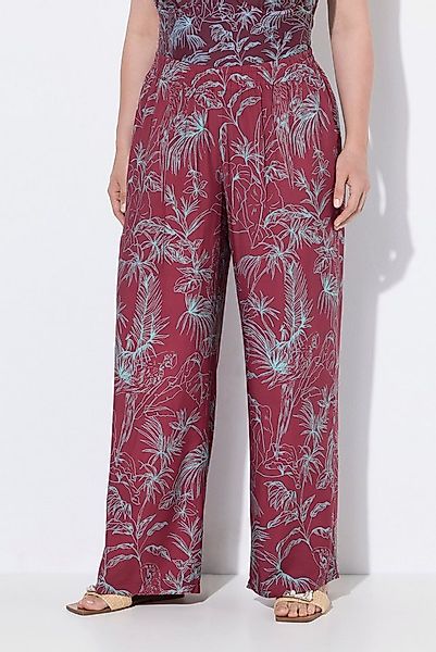 Ulla Popken Funktionshose Palazzohose Dschungel weites Bein Elastikbund günstig online kaufen
