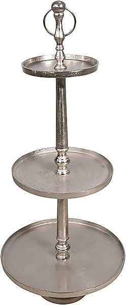 Lesli Living Dekoetagere Etagere Servierständer 41x41x89cm Aluminium silber günstig online kaufen