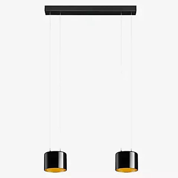 Bankamp Grand Flex Pendelleuchte LED 2-flammig, schwarz eloxiert/Glas schwa günstig online kaufen