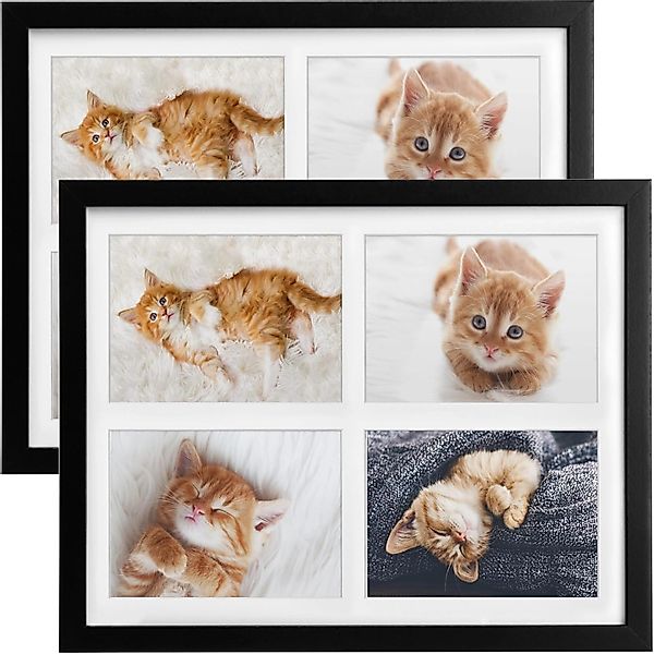 Bomoe Galeria Bilderrahmen 4 Bilder 10x15cm Schwarz 2tlg günstig online kaufen