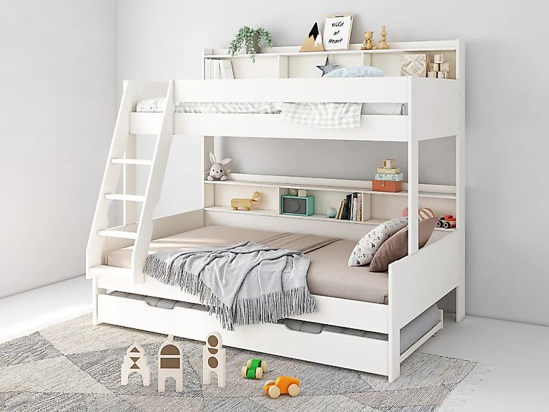 Lüttenhütt Etagenbett "Jaime II, Stockbett, viel Stauraum, mit Regalen, Mas günstig online kaufen