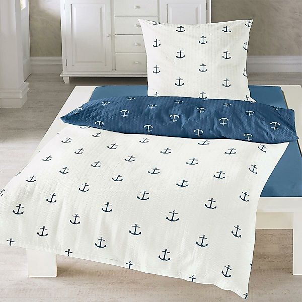 TRAUMSCHLAF Bettwäsche Anker, Seersucker, 2 teilig, günstig online kaufen