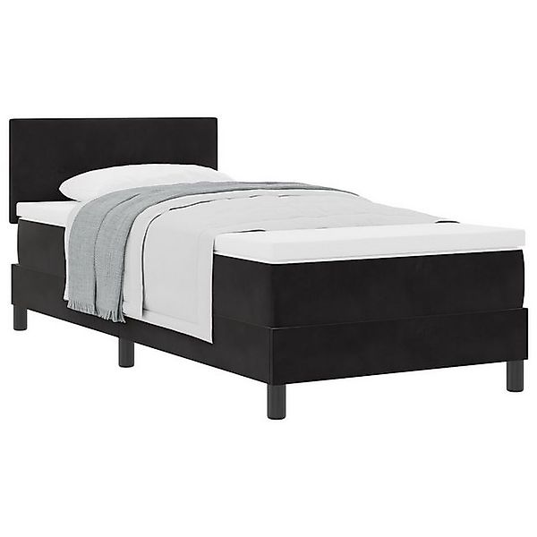 vidaXL Bett Boxspringbett mit Matratze Schwarz Einzel Velours (1-tlg) günstig online kaufen
