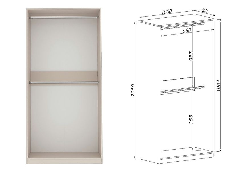 Marmex Möbel Kleiderschrank TRES SET M günstig online kaufen