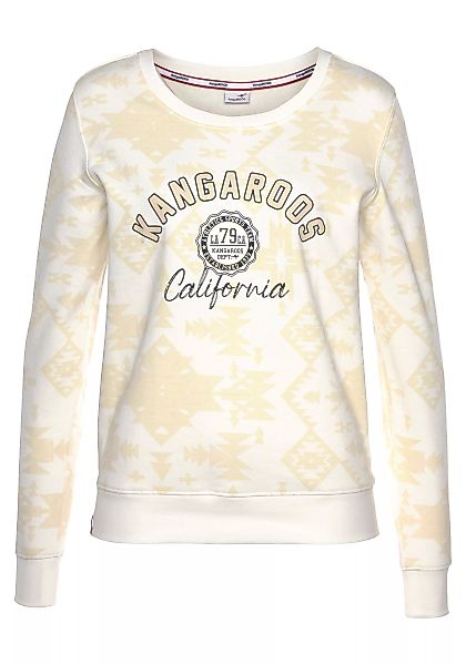 KangaROOS Sweatshirt, mit trendigem Alloverdruck im Inka-Look & Logodruck günstig online kaufen