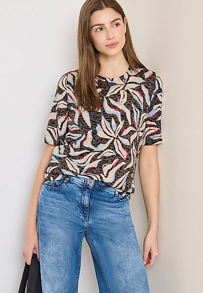 CECIL Rundhalsshirt Ausbrenner Shirt mit floralem Muster günstig online kaufen