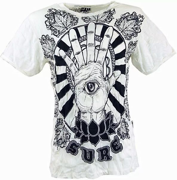 Guru-Shop T-Shirt Sure Herren T-Shirt Magic Eye - weiß Goa Style, Festival, günstig online kaufen