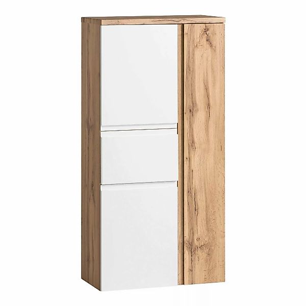 Held Möbel Midischrank Ancona 65 cm matt Weiß-Wotaneiche günstig online kaufen