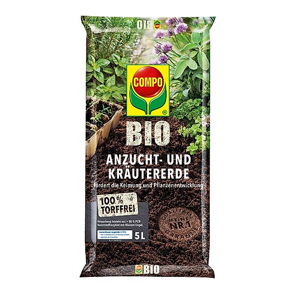 Compo Bio Anzucht- und Kräutererde Torffrei 5 l günstig online kaufen