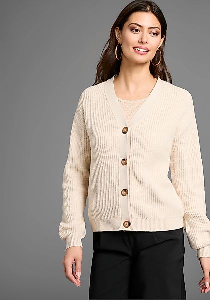 Laura Scott Strickjacke Grobstrick - in modischer Kurzform günstig online kaufen