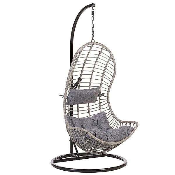 Beliani Hängesessel Grau Schwarz 97x80x199 günstig online kaufen