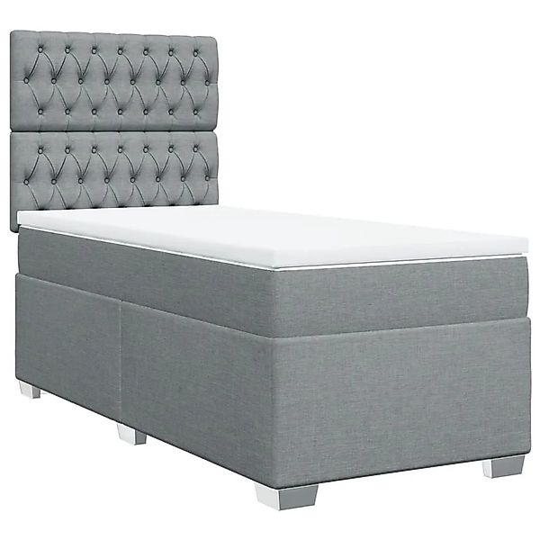 vidaXL Boxspringbett mit Matratze Hellgrau 80x200 cm Stoff 3292622 günstig online kaufen