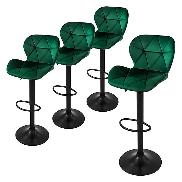 ML-Design Barhocker 4Er Set aus Samt Grün Gepolsterter Stuhl Drehbar günstig online kaufen