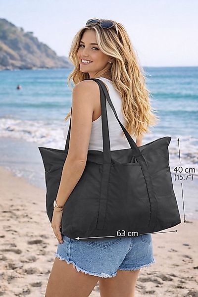 Antonio Shopper XXL Shopping & Beach Bag Strandtasche Schwarz Tasche Nr. 45 günstig online kaufen