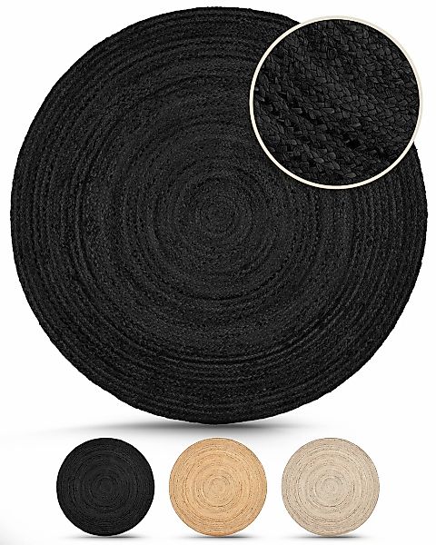 carpetfine Teppich "Nele Juteteppich Naturfaser" rund 6 mm Höhe geflochtene günstig online kaufen