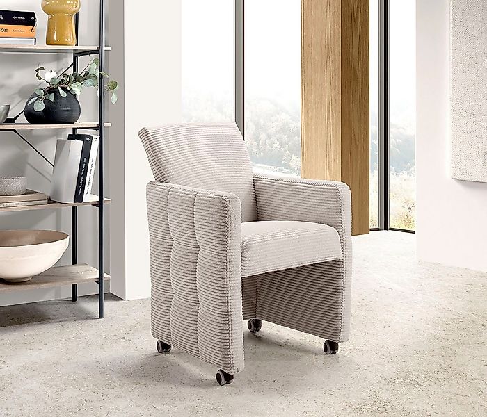 exxpo - sofa fashion Esszimmersessel Barista, Loungesessel auf Rollen mit h günstig online kaufen