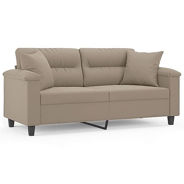 vidaXL Sofa 2-Sitzer-Sofa mit Kissen Taupe 140 cm Mikrofasergewebe günstig online kaufen