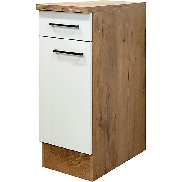 Flex-Well Exclusiv Unterschrank Vintea 30 cm Magnolie matt - Lancelot Oak günstig online kaufen
