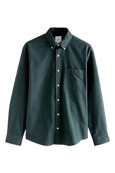 Next Langarmhemd Angerautes, langärmeliges Oxford-Hemd (1-tlg) günstig online kaufen