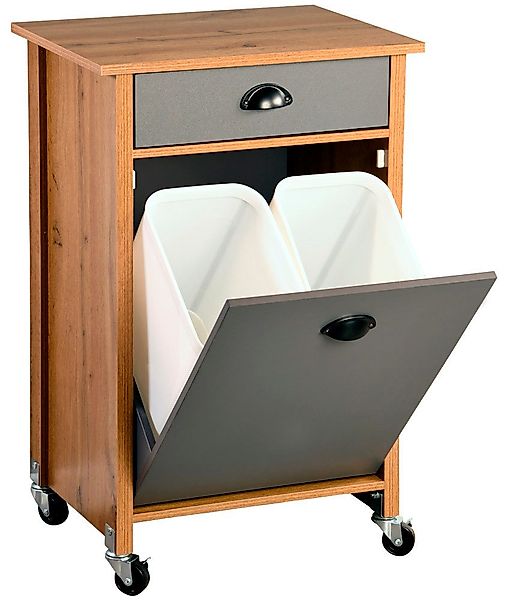 KESPER® Küchenwagen Rollwagen inkl. Abfalleimer, oak, günstig online kaufen