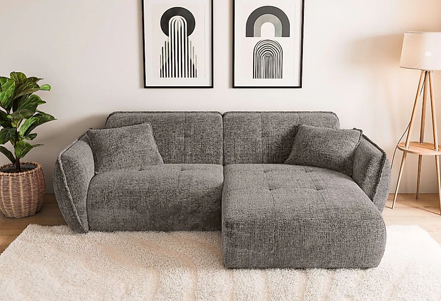 Home affaire Ecksofa "MIRELDA L-Form mit Steppungen, Recamiere rechts/links günstig online kaufen