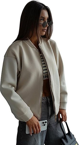 EloModa Sweatjacke Damen Sweatjacke ohne Kapuze, Gr. S/M L/XL (1-tlg) günstig online kaufen