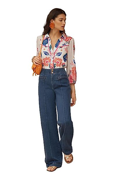 Love & Roses Spitzenbluse Love & Roses Bluse mit Print und Spitze, Regular günstig online kaufen