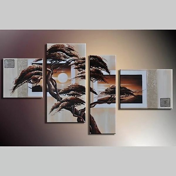 4 Leinwandbilder AFRIKA Baum (1) 120 x 70cm Handgemalt günstig online kaufen