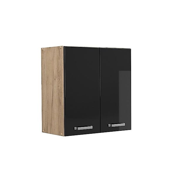 Vicco Hängeschrank R-Line, Schwarz Hochglanz/Goldkraft Eiche, günstig online kaufen
