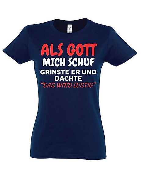 Youth Designz Print-Shirt Als Gott mich Schuf: Damen T-Shirt mit lustigen A günstig online kaufen