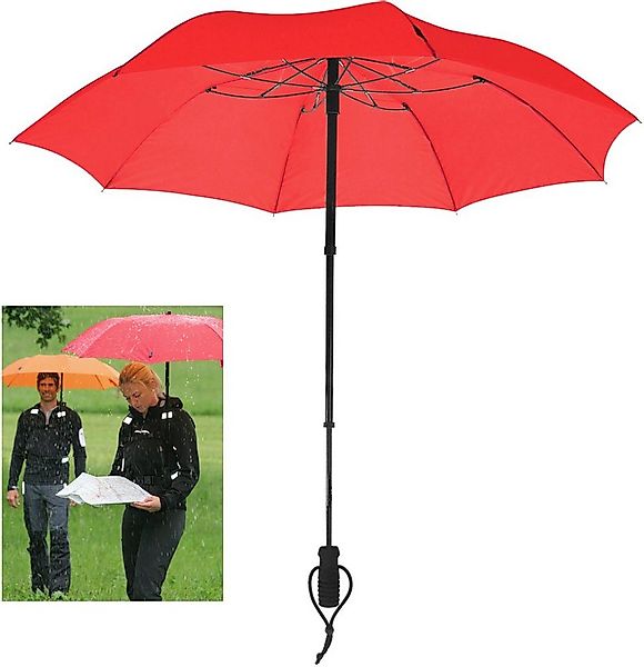 EuroSCHIRM® Taschenregenschirm teleScope handsfree, rot, zweifach ausziehba günstig online kaufen