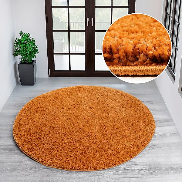 my home Teppich "Viva rund" rund 45 mm Höhe Uni-Farben, einfarbig, besonder günstig online kaufen