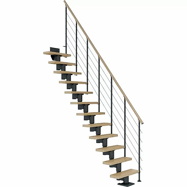Dolle Mittelholmtreppe Dublin Ahorn Anthrazit GH bis 337 cm Gerade 75 cm günstig online kaufen
