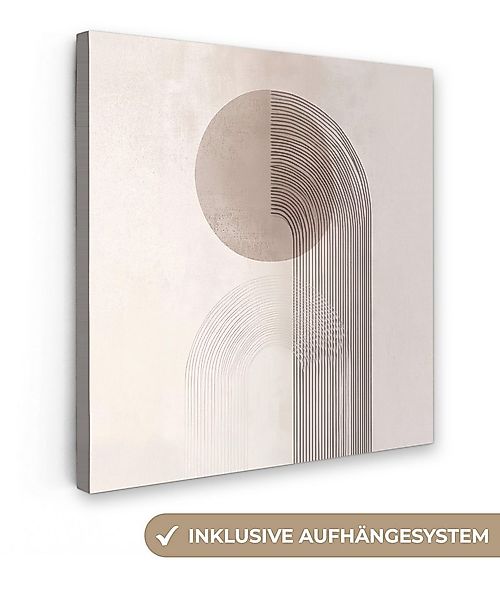 OneMillionCanvasses® Leinwandbild Minimalistisch - Kreis - Hellgrau, Fotodr günstig online kaufen