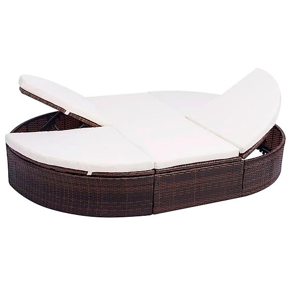 vidaXL Gartenliege Outdoor-Loungebett mit Kissen Poly günstig online kaufen