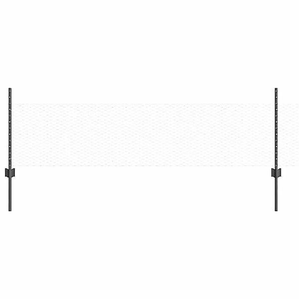 vidaXL Zaun mit Pfosten Grau 0,5 x 25 m Stahl 3336846 günstig online kaufen