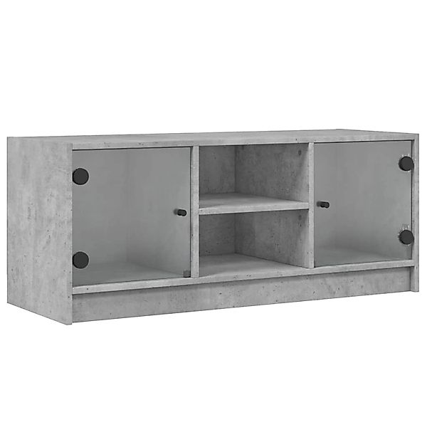 vidaXL TV-Schrank mit Glastüren Betongrau 102x37x42 cm 836374 günstig online kaufen