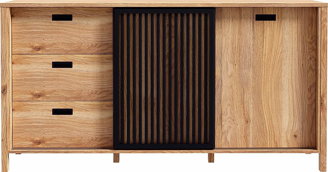 FORTE Sideboard "Jytana", Breite 174,8 cm, Tür mit Lamellenoptik, Mauvella günstig online kaufen