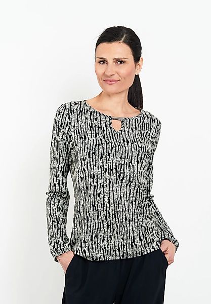 Seidel Moden Langarmshirt mit grafischem Muster und Cut-Out - MADE IN GERMA günstig online kaufen
